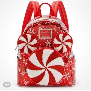 Mickey Mouse Icon Peppermint Swirl Loungefly Mini Backpack
